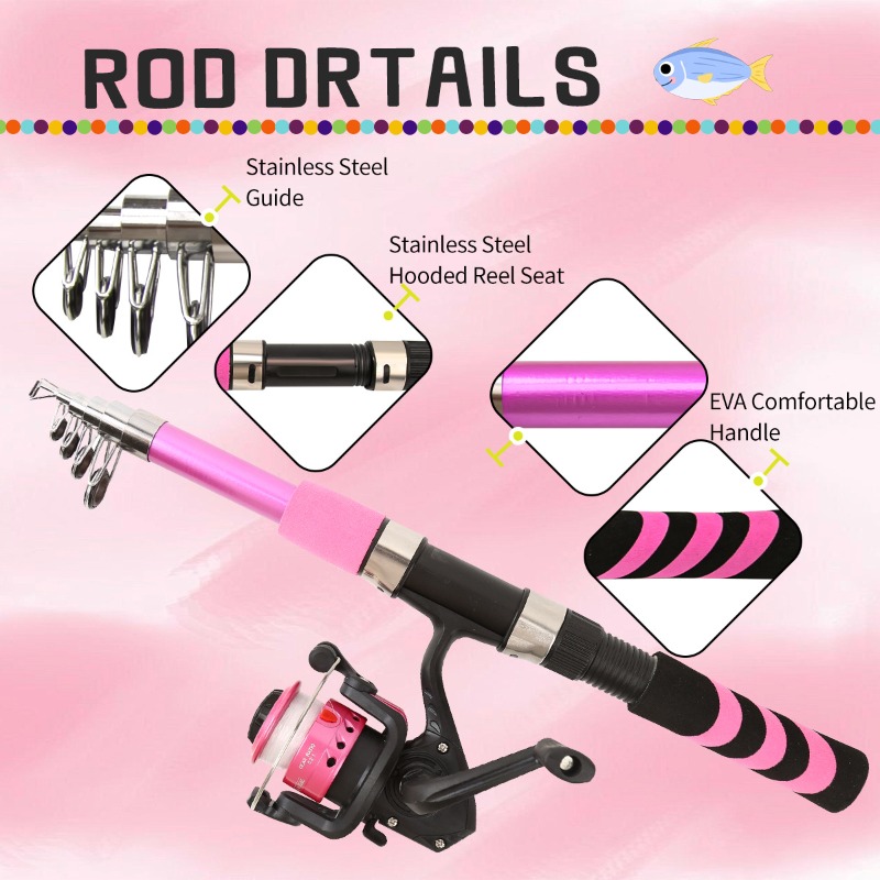 Kids Adult Beginner Fishing Ro - Fishing Rod Combo 评论和价格