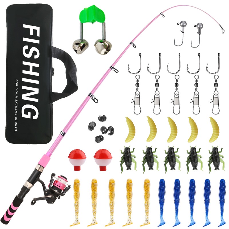 Kids Adult Beginner Fishing Ro - Fishing Rod Combo 评论和价格