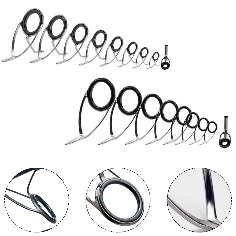 9 Pcs Fishing Rod  Guide Ceram - Fishing Rod Building Kit 评论和价格